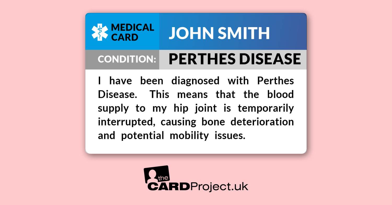 Perthes Medical ID Card (FRONT)